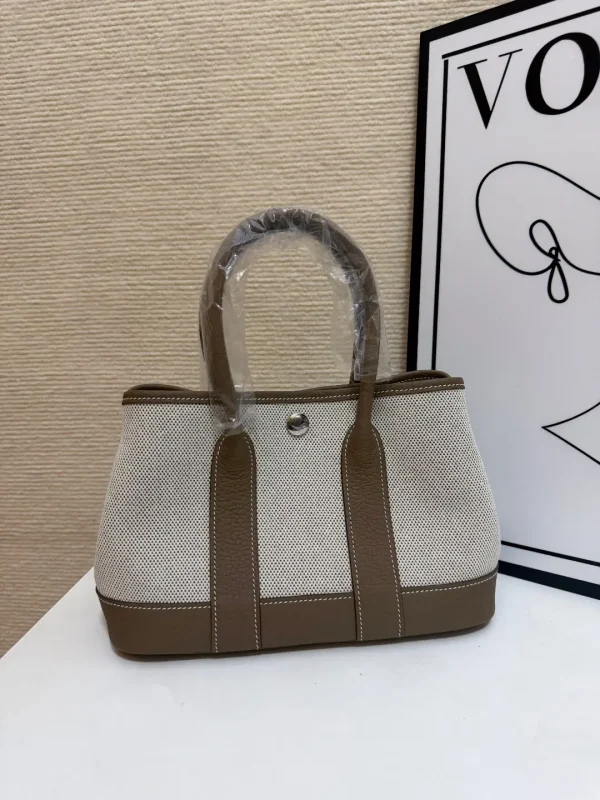 Hermès Canvas and Leather Trim Mini Garden Party Tote Bag image 1