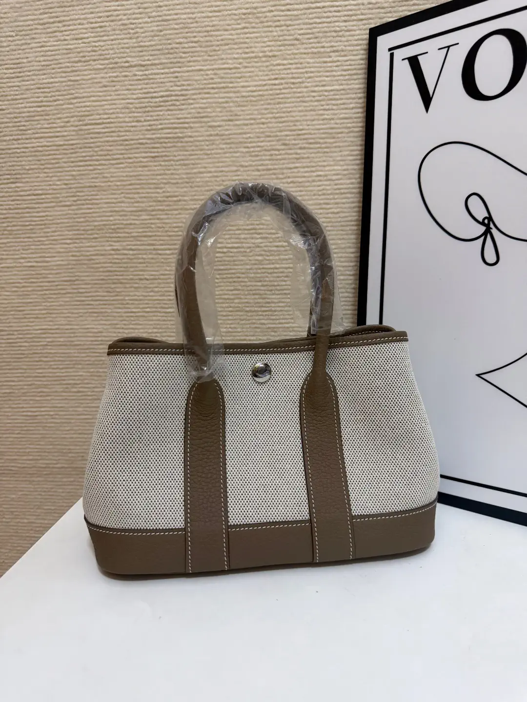 Hermès Canvas and Leather Trim Mini Garden Party Tote Bag image 1