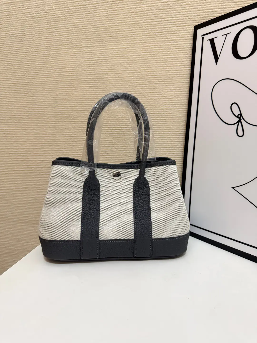 Hermès Canvas and Leather Trim Mini Garden Party Tote Bag image 1