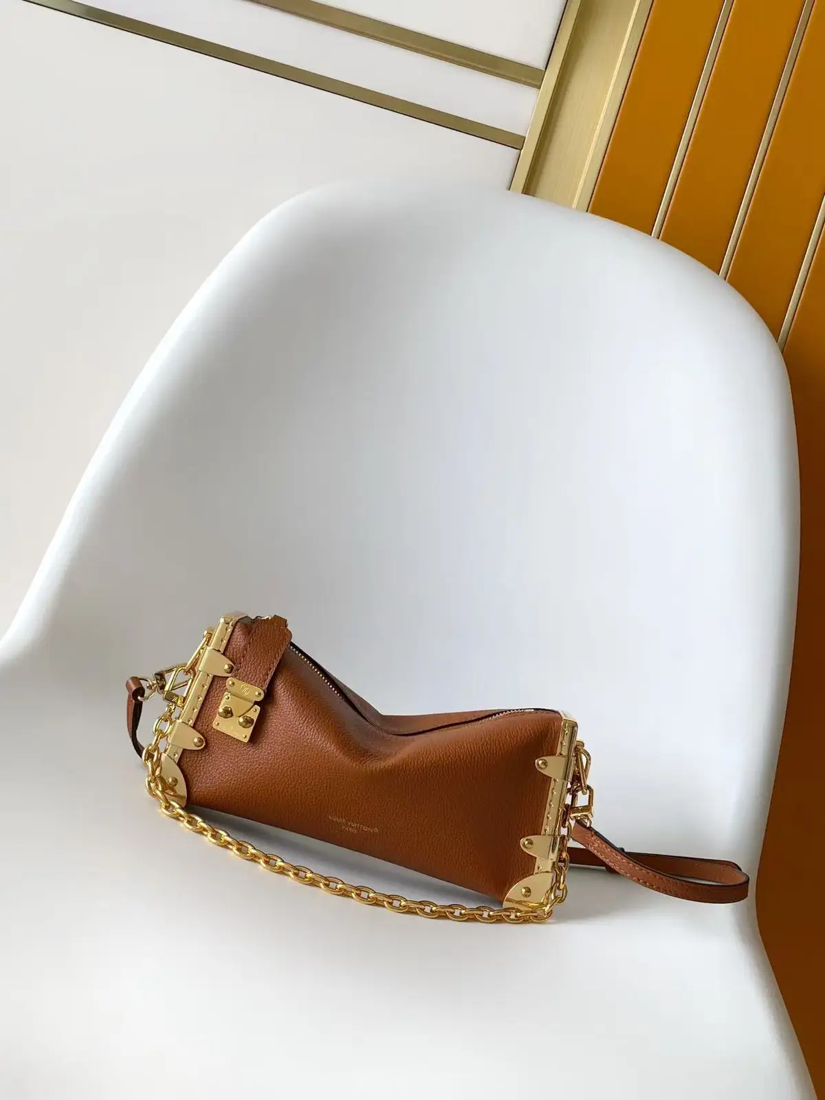 Louis Vuitton Brown Leather Slim Trunk Shoulder Bag image 1