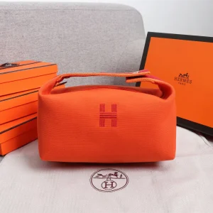 Hermès Canvas Toiletry Bag with Embroidered H Logo image 1