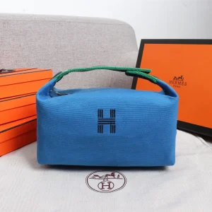 Hermès Canvas Toiletry Bag with Embroidered H Logo image 1