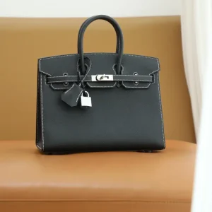 Hermès Black Contrast Stitch Top Handle Bag image 1