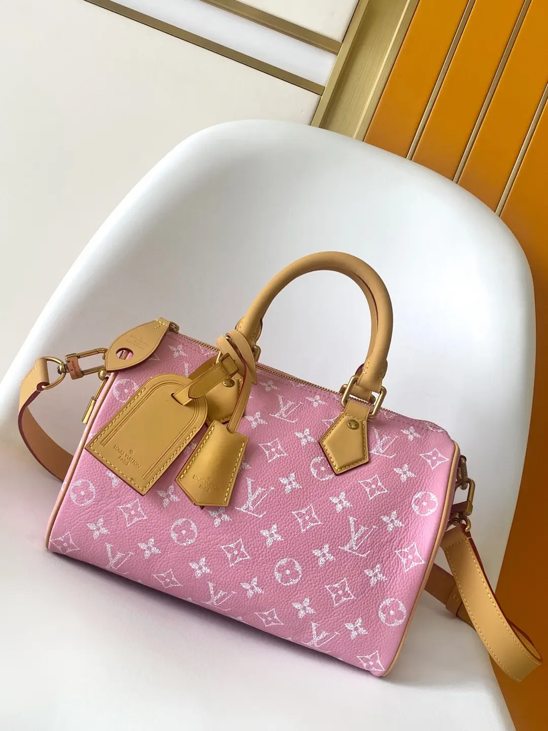 Louis Vuitton Pink Monogram Bandouliere 25 Top Handle Bag image 1