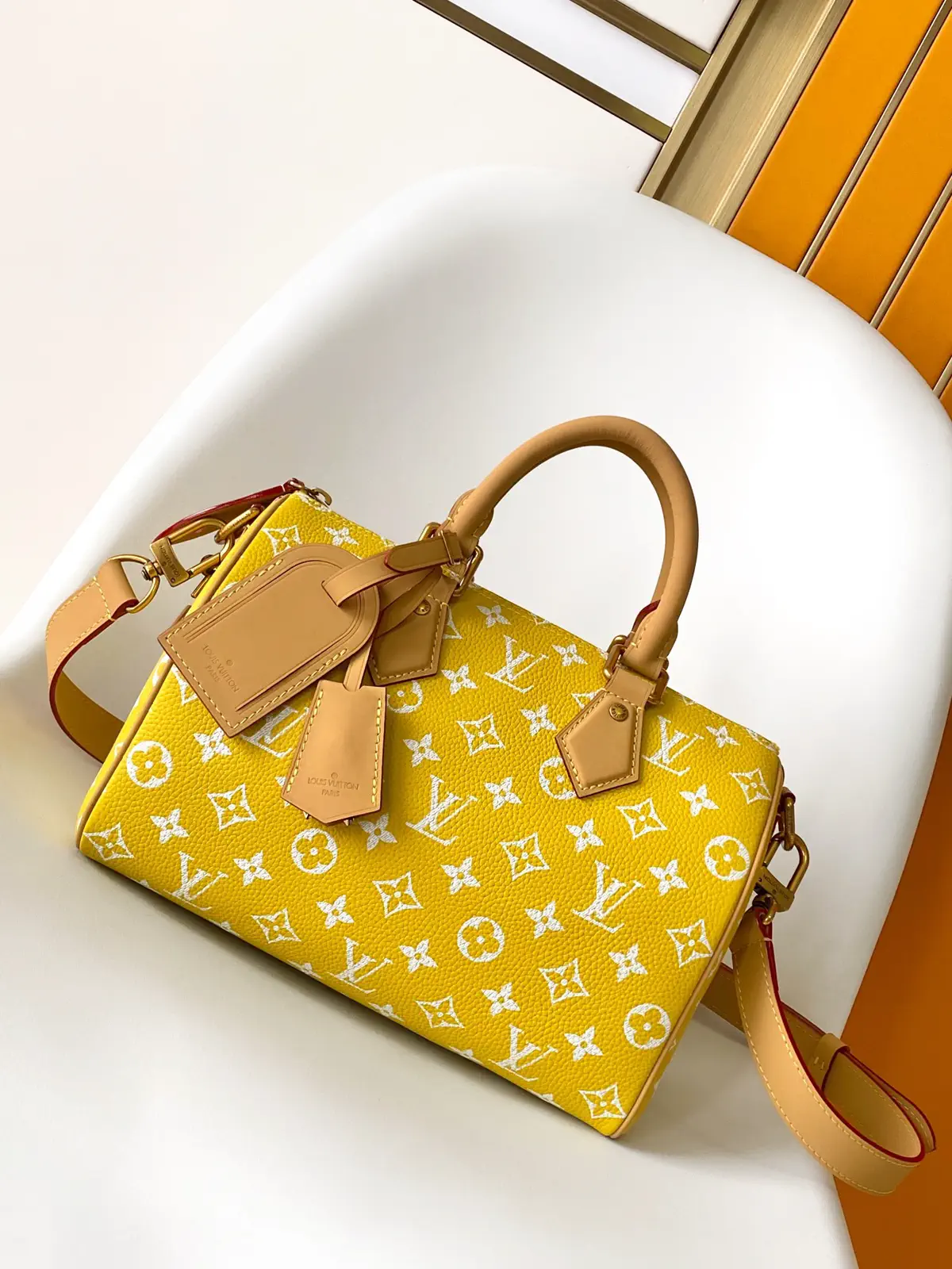 Louis Vuitton Yellow Monogram Bandouliere 25 Top Handle Bag image 1