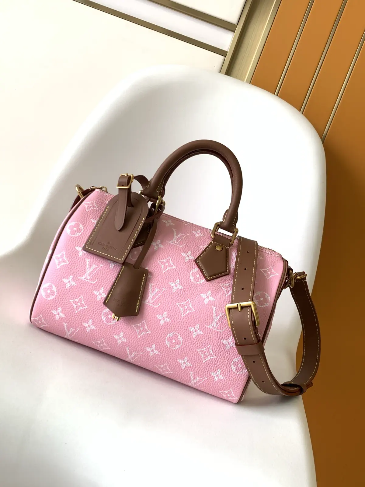 Louis Vuitton Pink Monogram Bandouliere 25 Top Handle Bag image 1