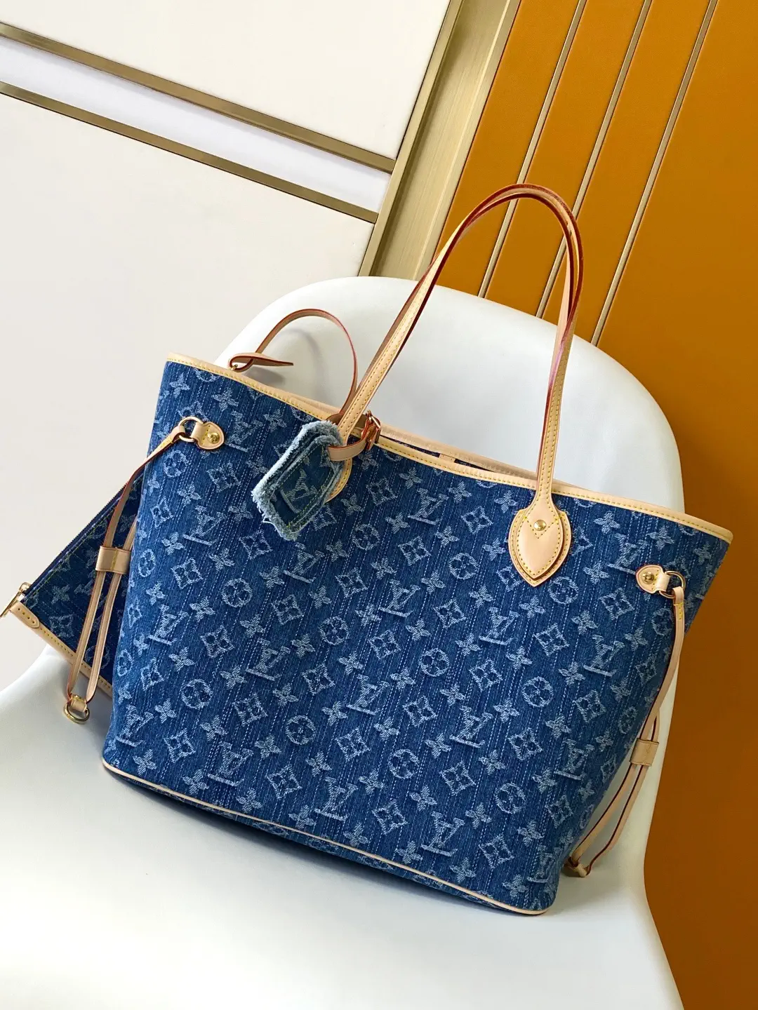 Louis Vuitton Monogram Denim Neverfull MM Tote Bag image 1