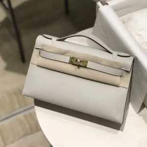 Hermès Light Gray Kelly Pochette Clutch image 1