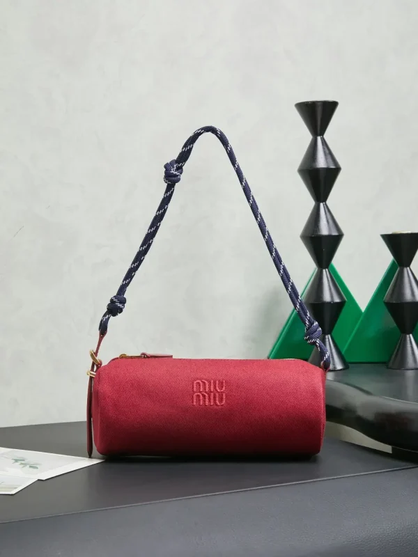 Miu Miu Embroidered Logo Cylinder Shoulder Bag image 1