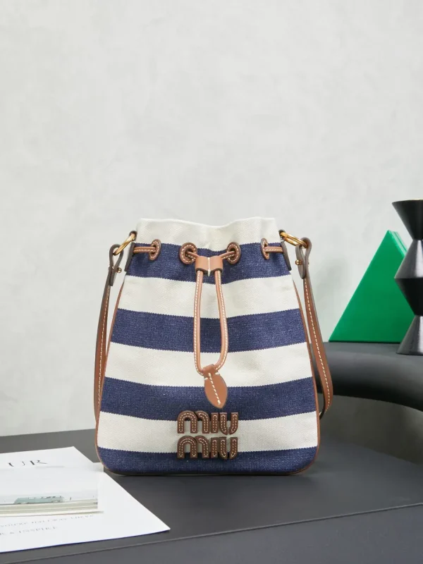 Miu Miu Striped Bucket Bag image 1