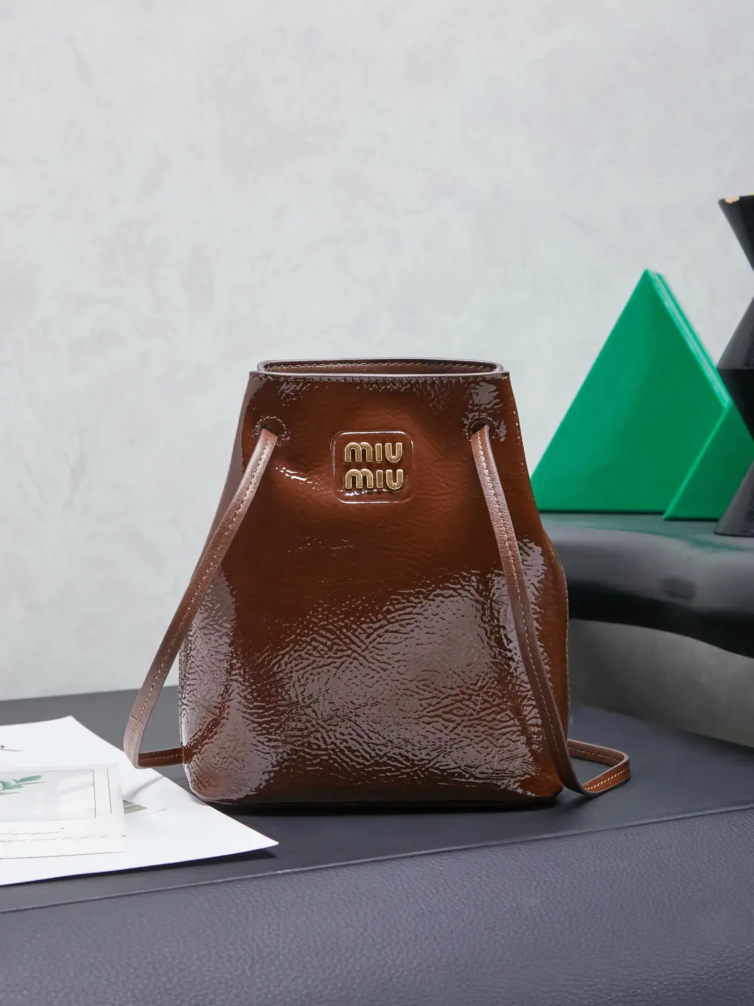 Miu Miu Mini Patent Leather Bucket Bag image 1
