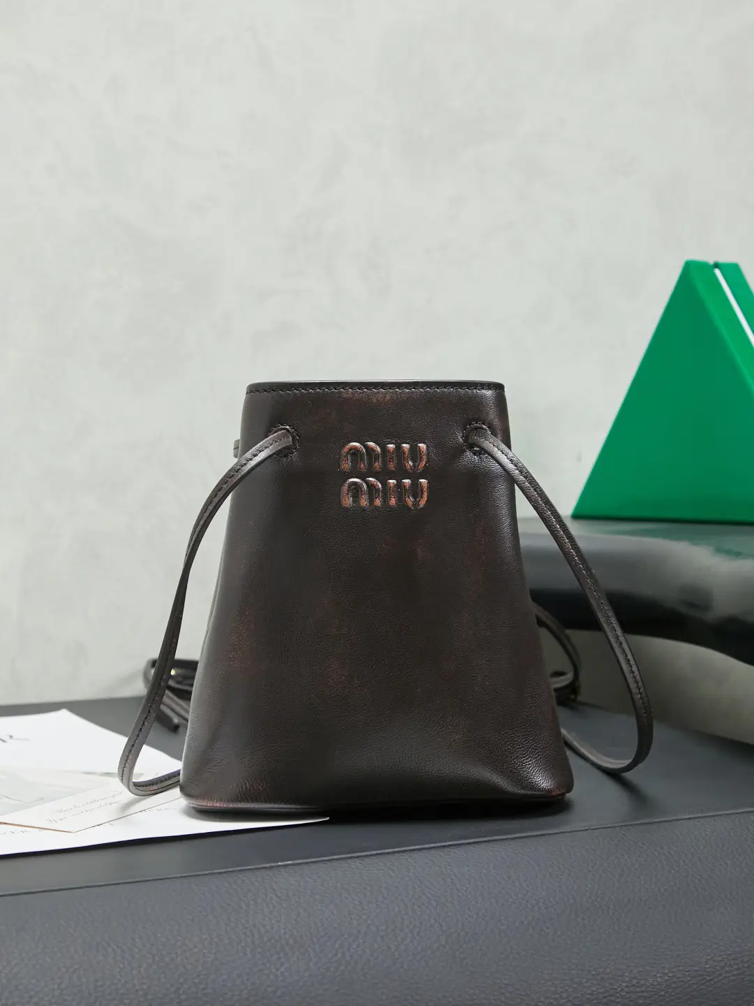 Miu Miu Mini Leather Bucket Bag image 1