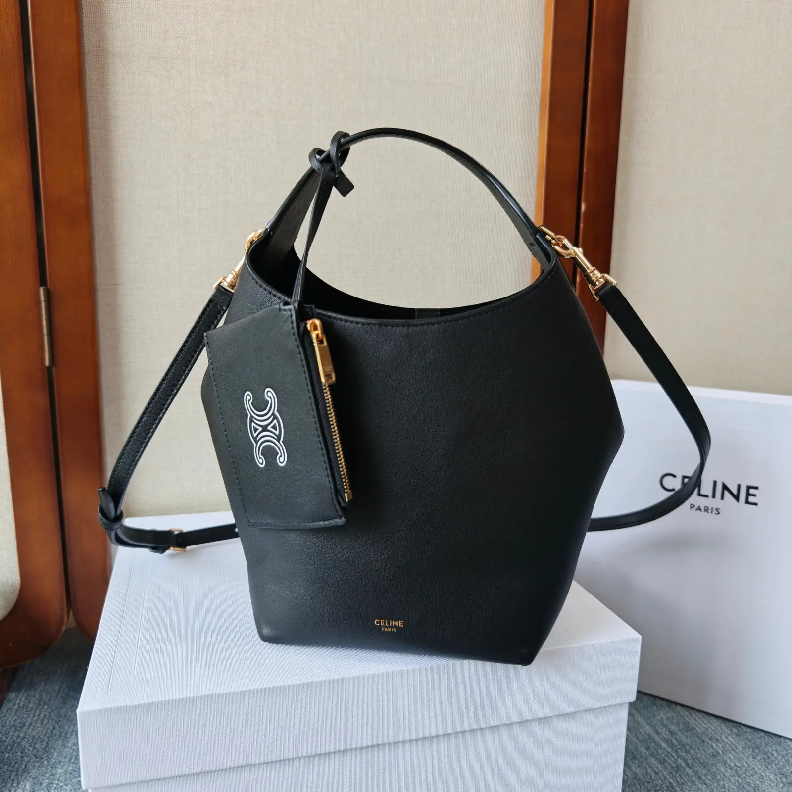 CELINE Teen Hobo Bucket Bag with Small Coin Pouch image 1