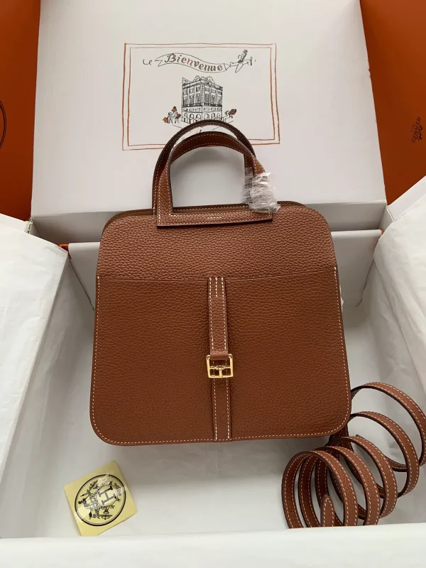 Hermès Brown Top Handle Bag with Detachable Strap image 1