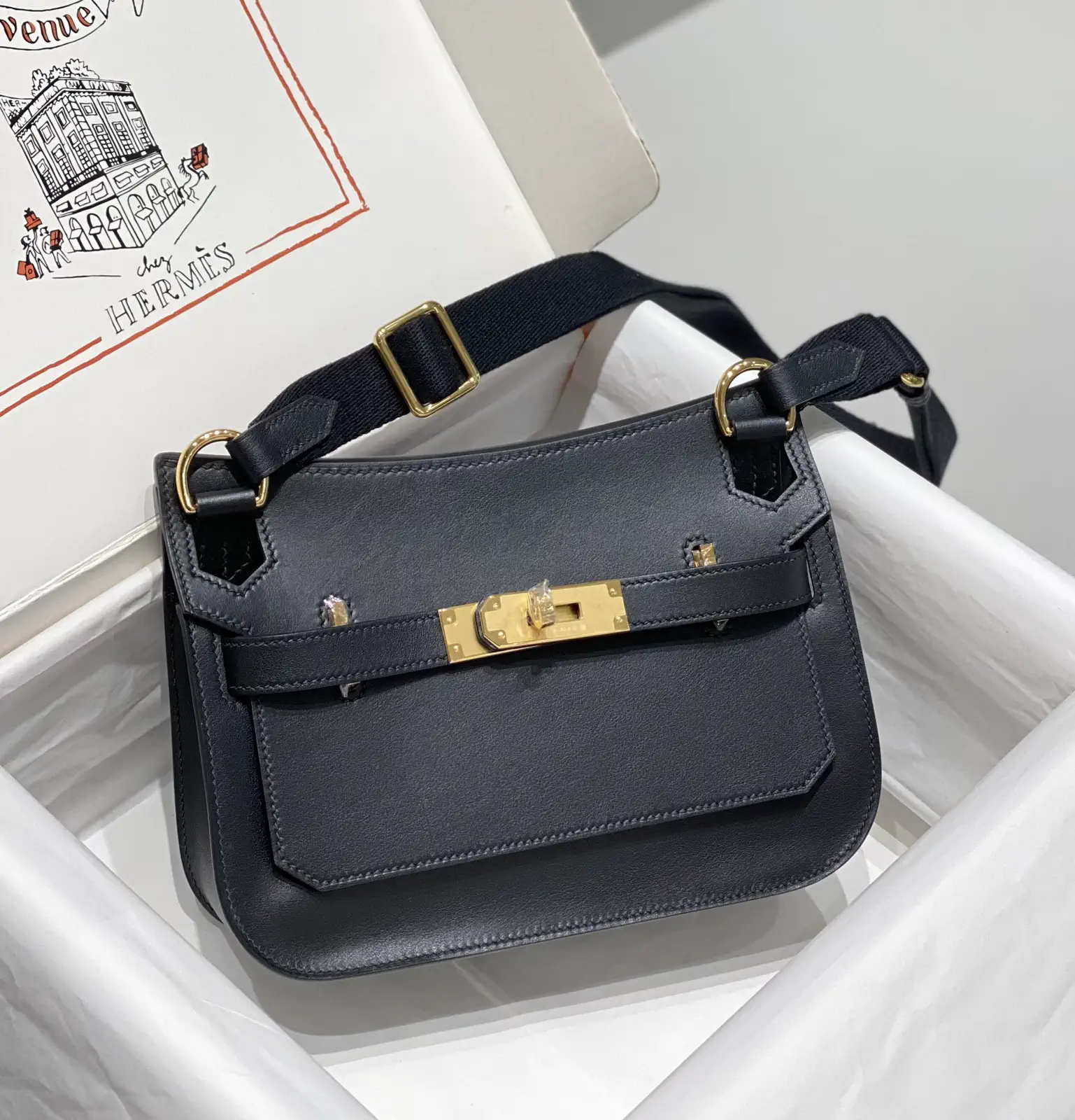 Hermès Black Gold Hardware Mini Jypsiere Bag image 1