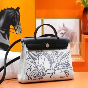 Hermès Herbag 31 Pegasus Printed Top Handle Bag image 1
