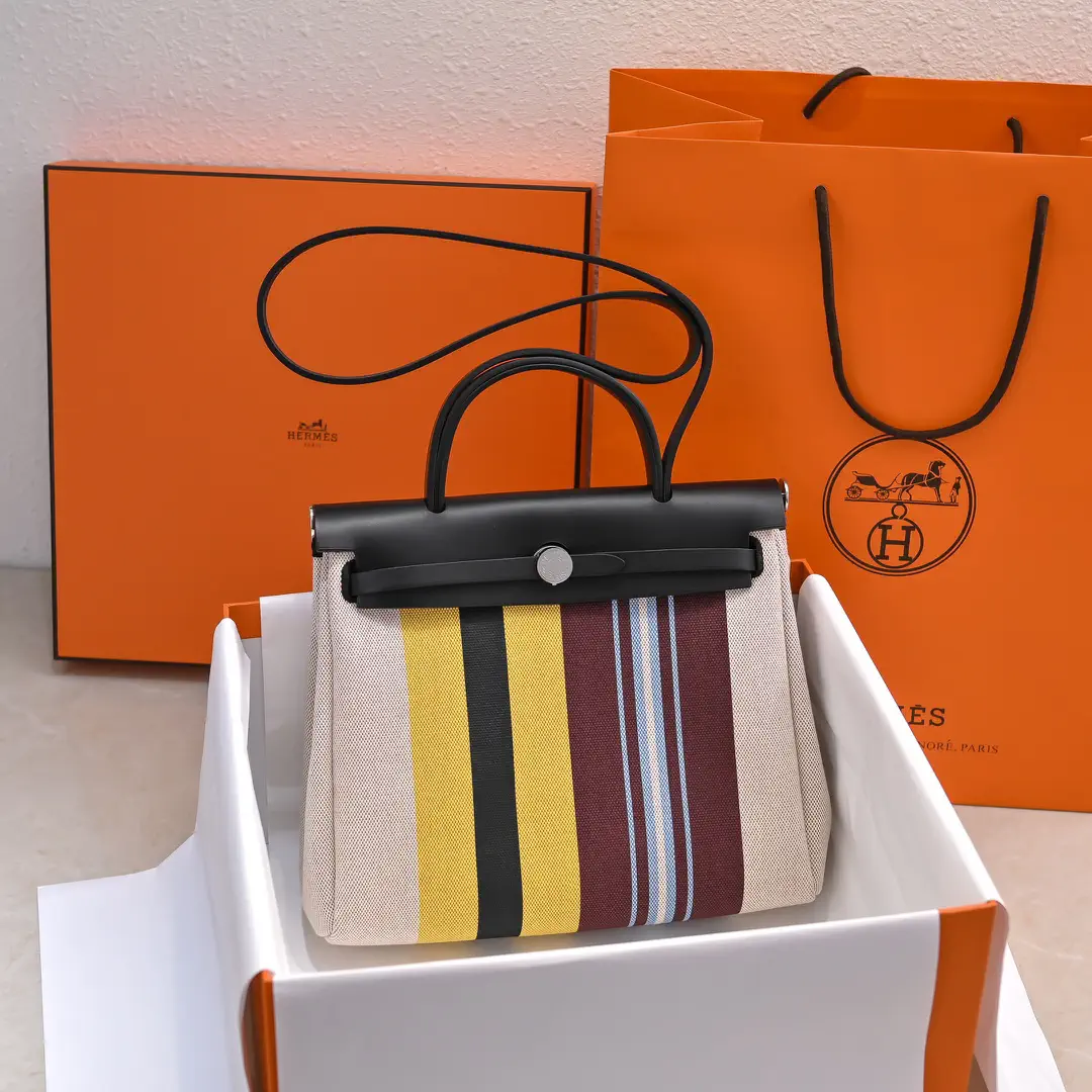 Hermès Herbag 31 Striped Top Handle Bag image 1