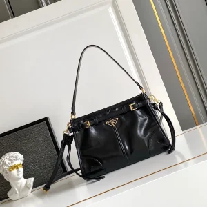 Prada Black Glossy Leather Crossbody Bag image 1