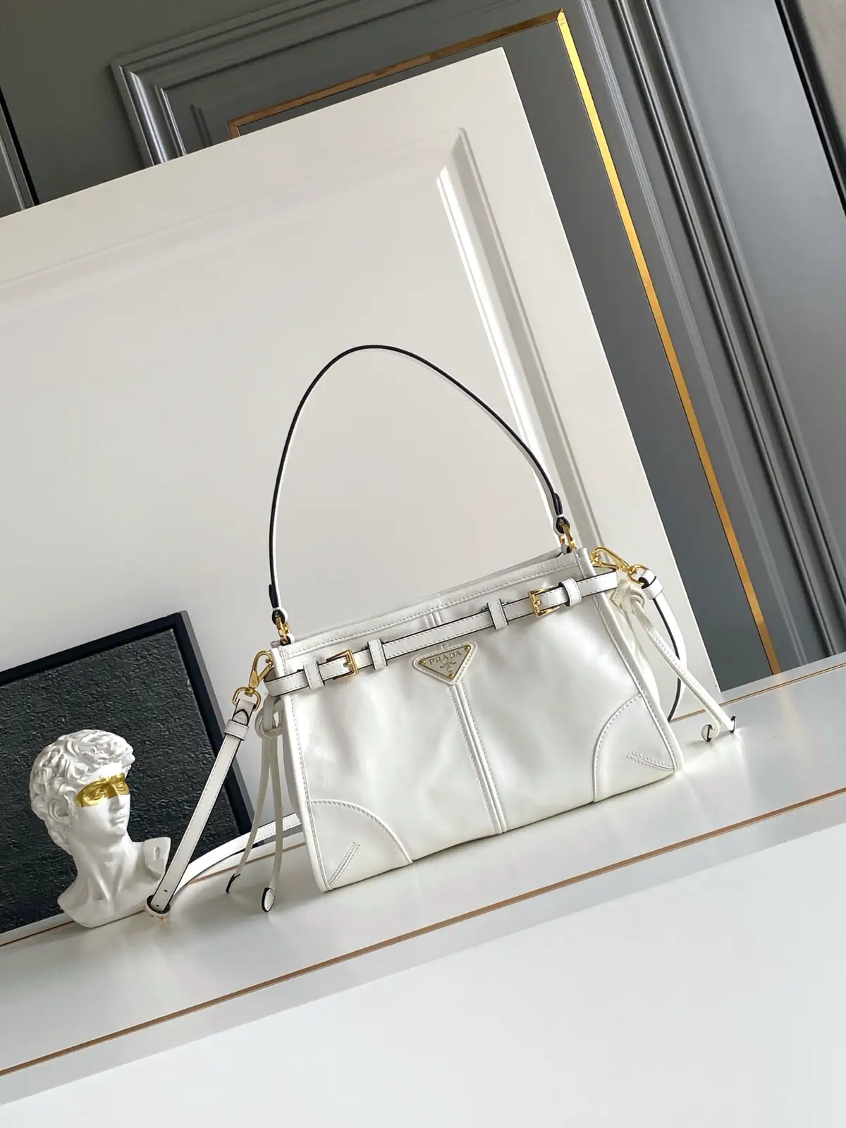 Prada White Crossbody Bag with Detachable Straps image 1