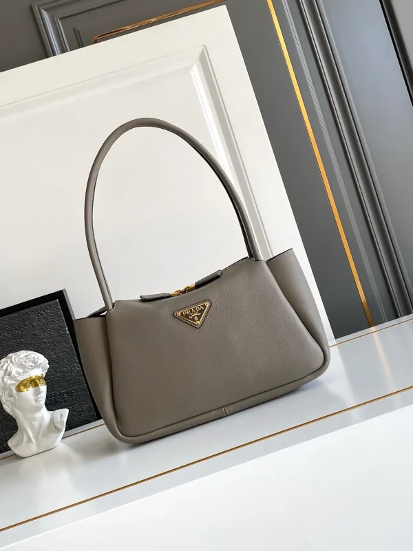 Prada Taupe Leather Shoulder Bag image 1