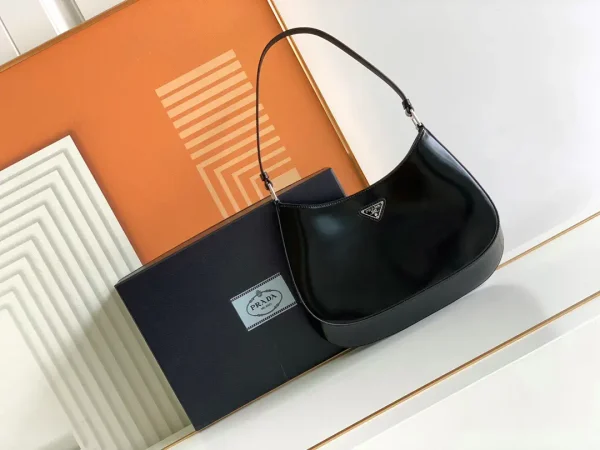 Prada Black Leather Hobo Shoulder Bag image 1