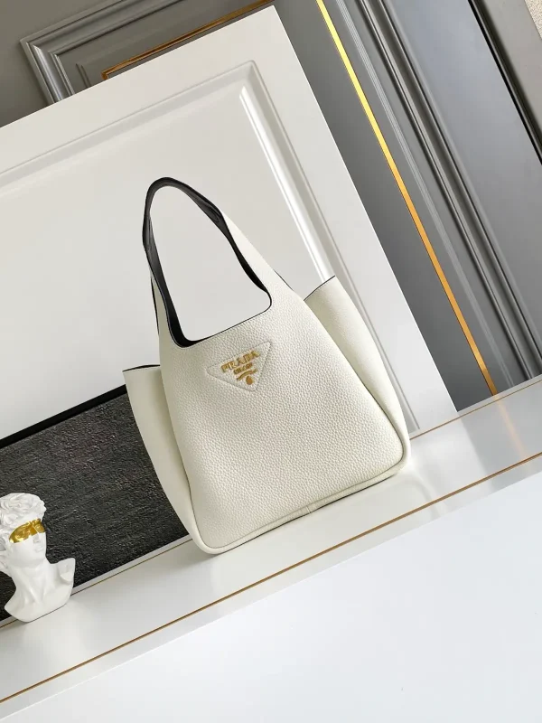 Prada White Leather Tote Bag image 1
