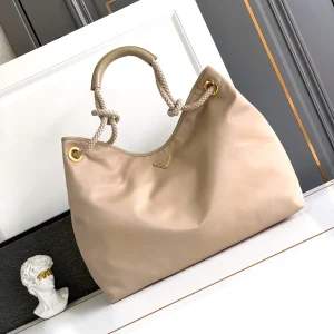 Prada Beige Nylon Tote Bag with Rope Handles image 1