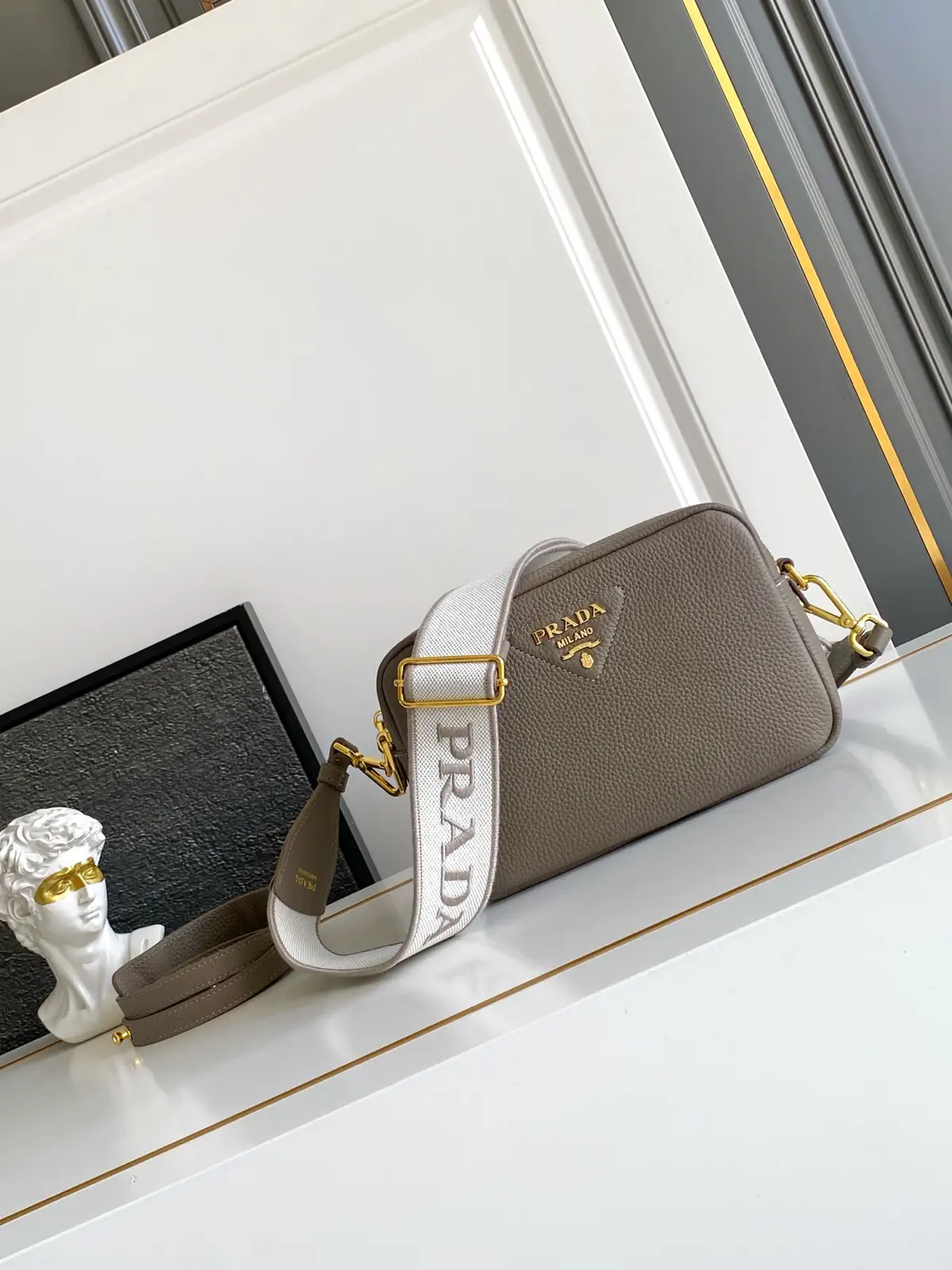 Prada Leather Crossbody Bag with Interchangeable Shoulder Straps image 1