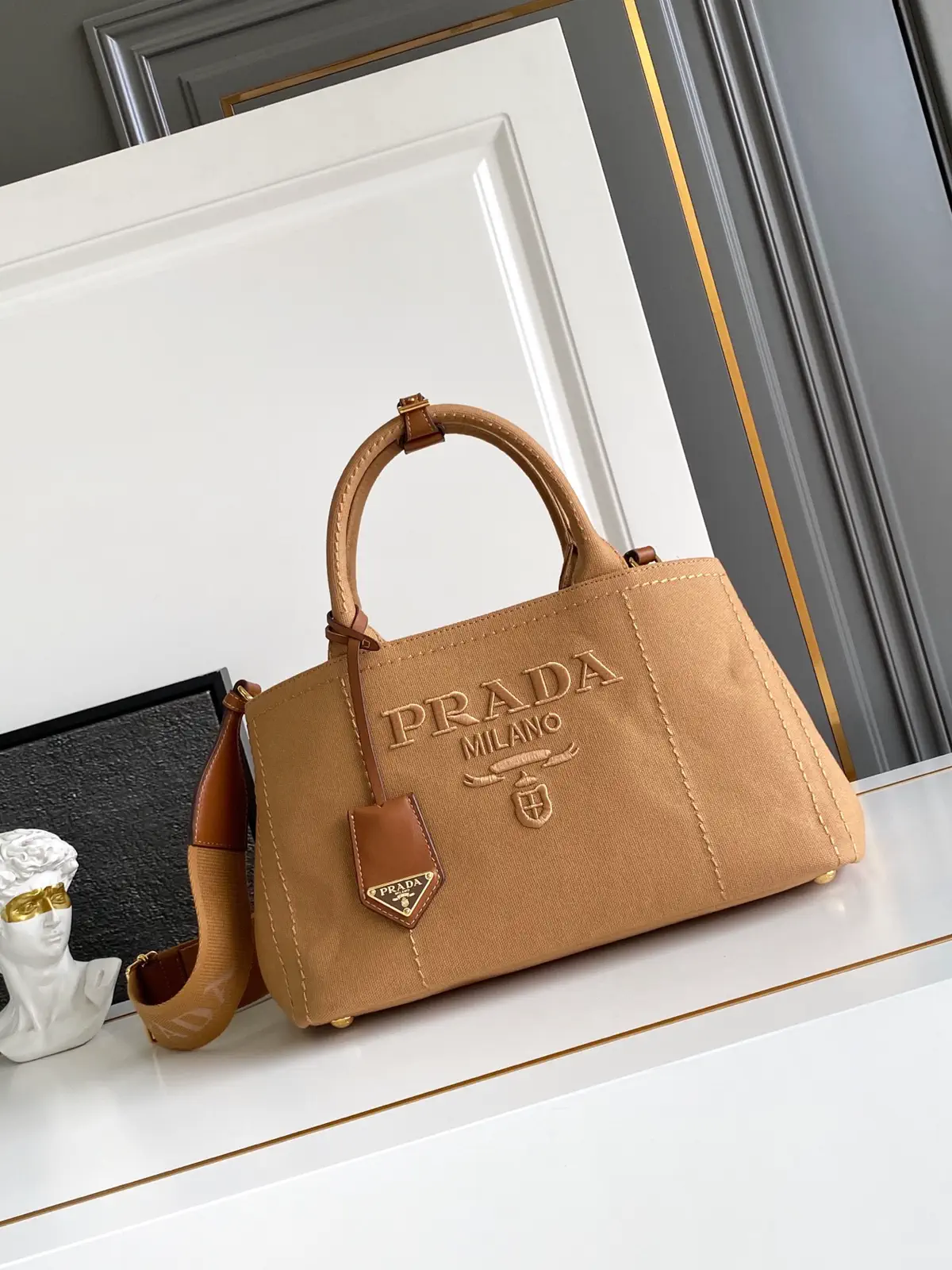 Prada Canvas Top Handle Bag image 1