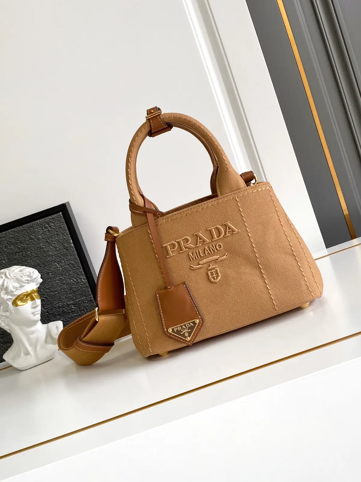 Prada Canvas Mini Top Handle Bag image 1