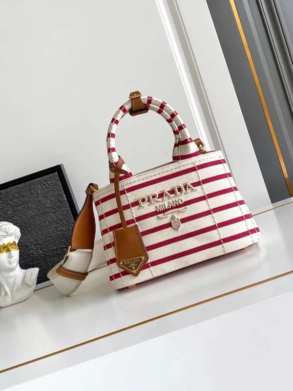 Prada Striped Canvas Mini Tote Bag image 1