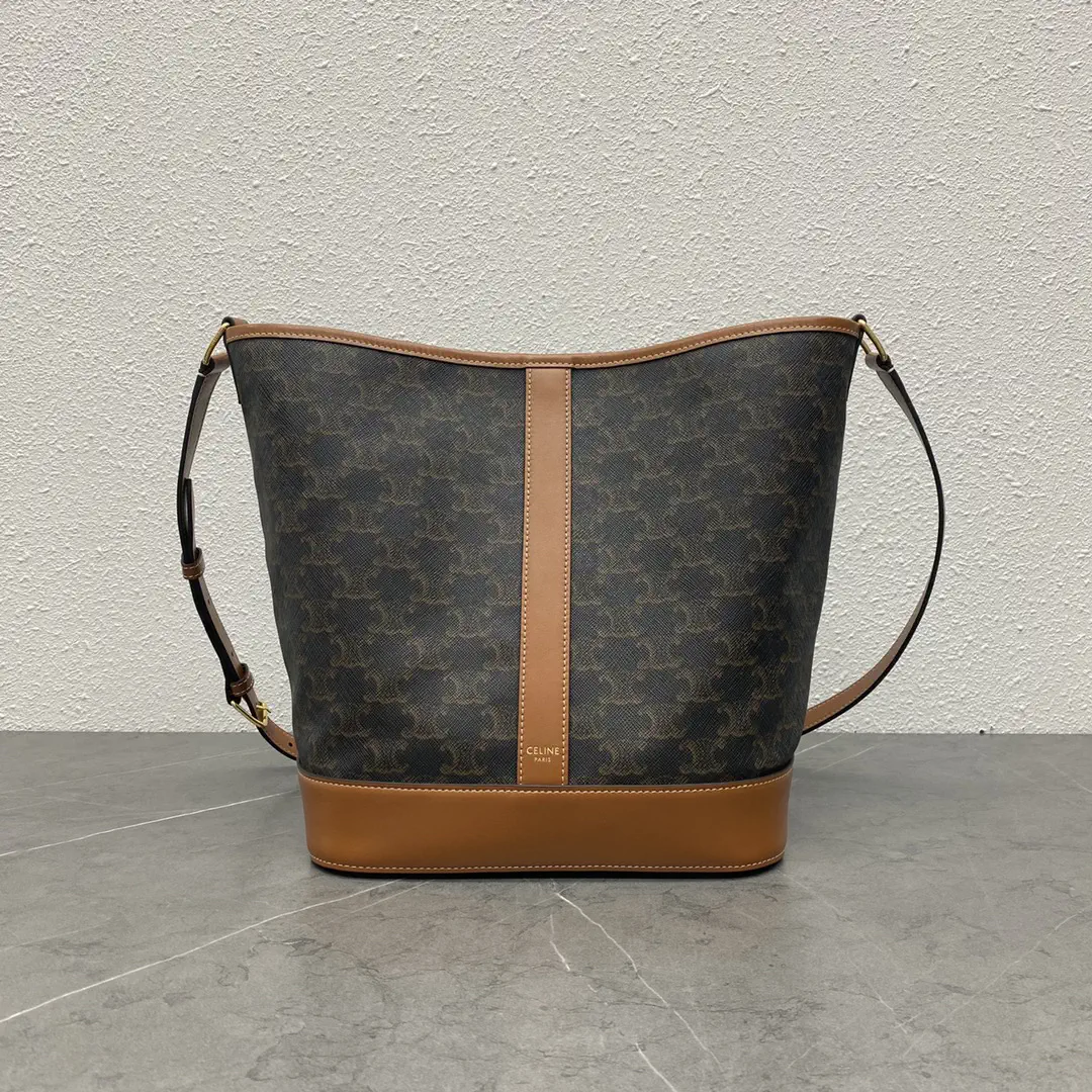 CELINE Triomphe Folco Medium Bucket Bag image 1