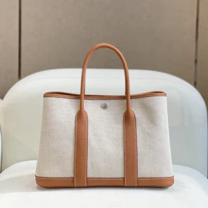 Canvas and Leather Trim Garden Tote Bag image 1