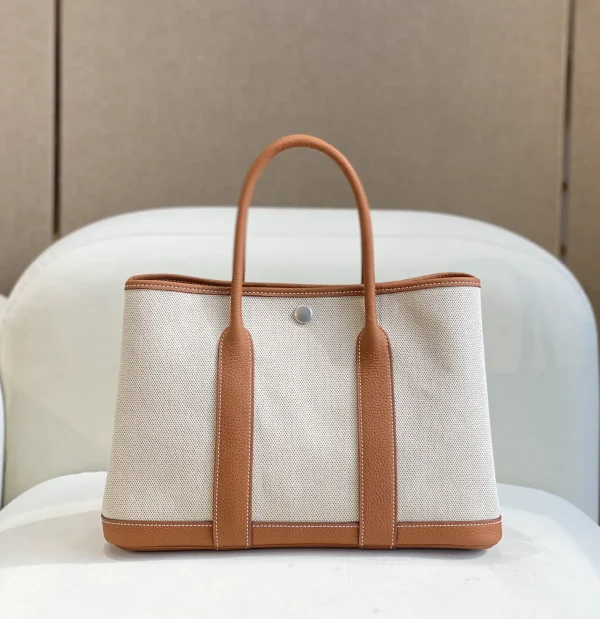 Canvas and Leather Trim Garden Tote Bag image 1