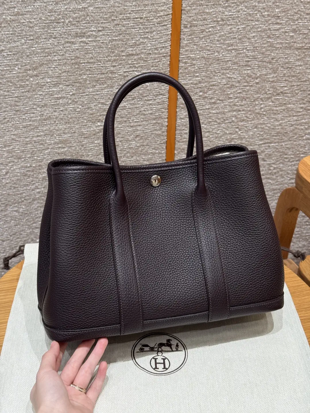 Hermès Raisin Negonda Leather Garden Party 30 Top Handle Bag image 1