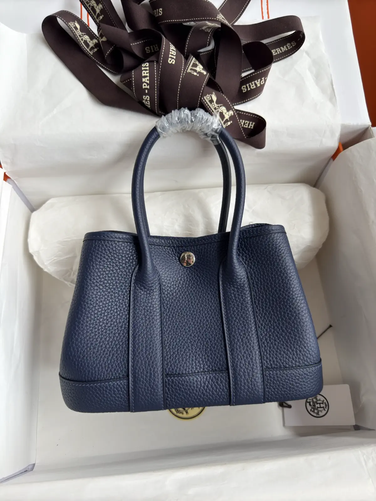 Hermès Navy Blue Mini Garden 23 Top Handle Bag image 1