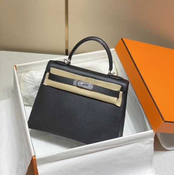 Hermès Black Epsom Kelly Top Handle Bag image 1