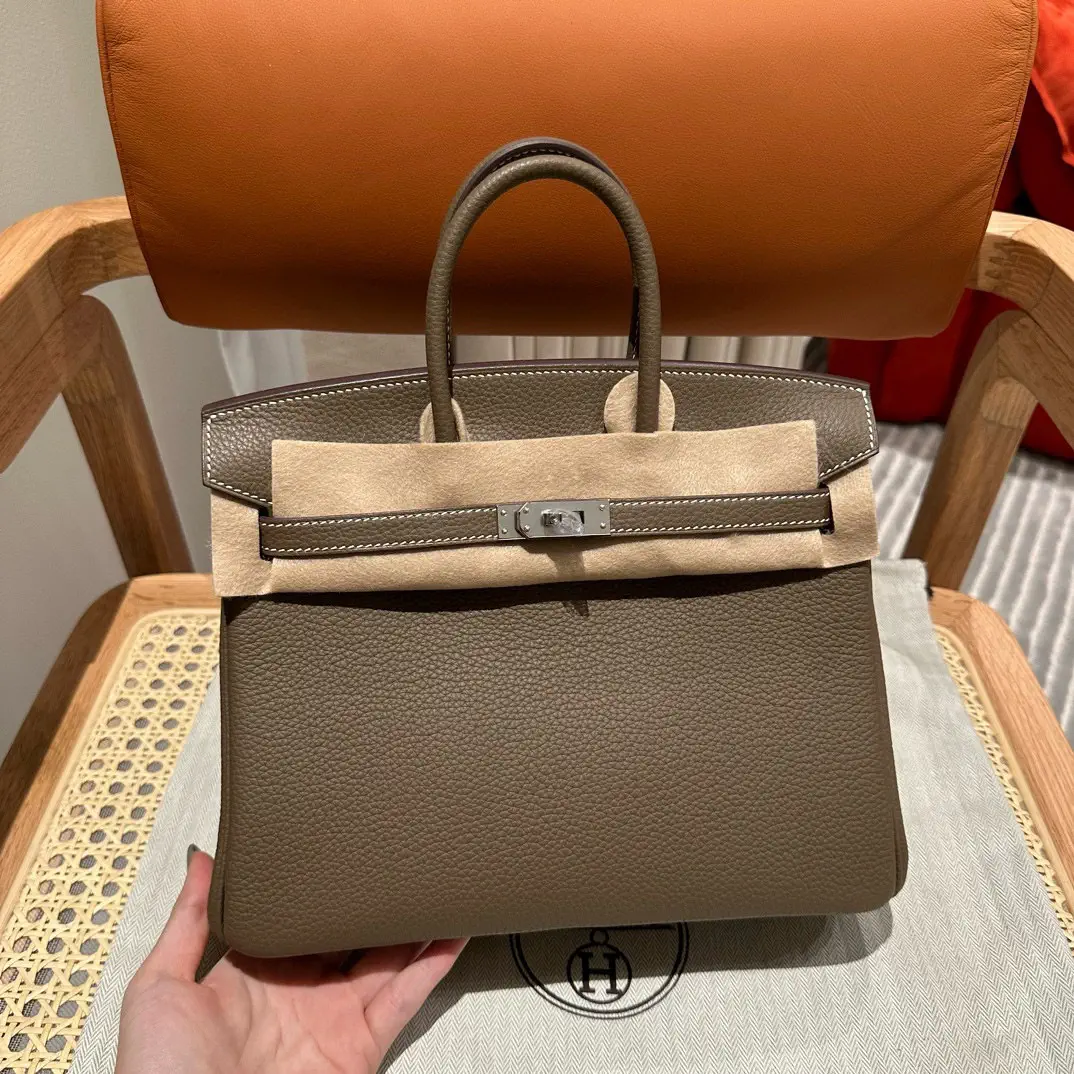 Hermès Etoupe Togo Leather Top Handle Bag image 1