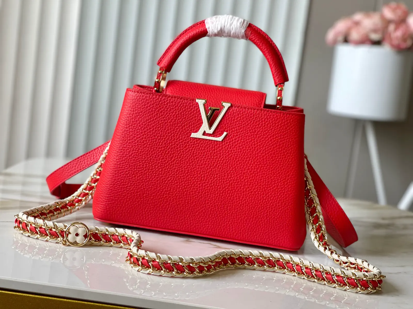 Louis Vuitton Capucines East-West Red Taurillon Leather Top Handle Bag image 1
