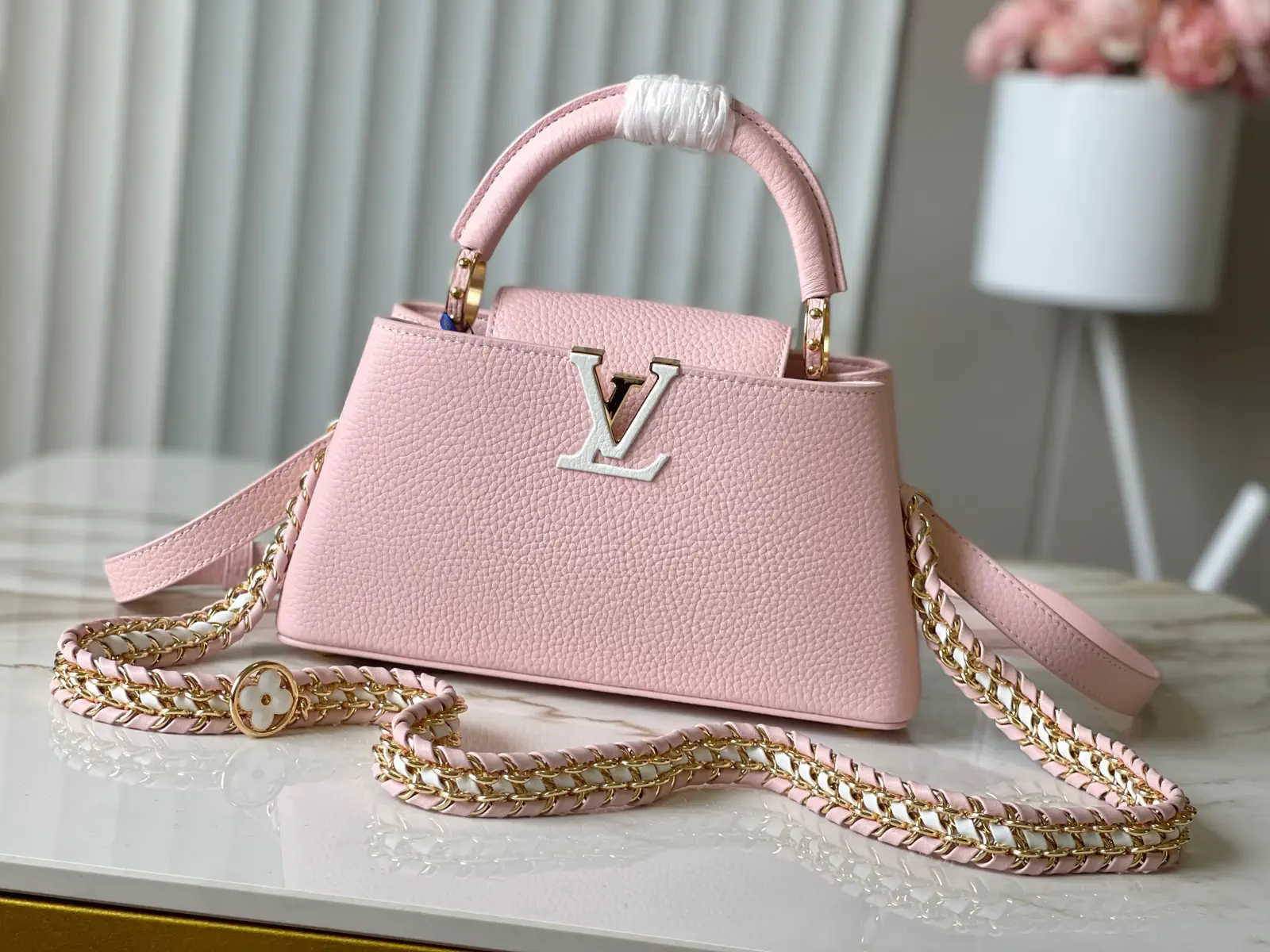 Louis Vuitton Capucines East-West Pink Taurillon Leather Top Handle Bag image 1
