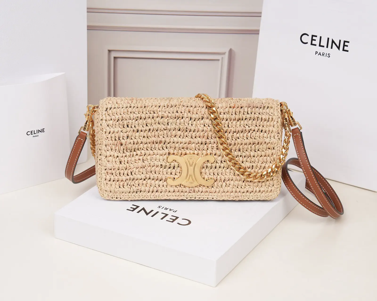 CELINE Woven Chain Shoulder Bag image 1