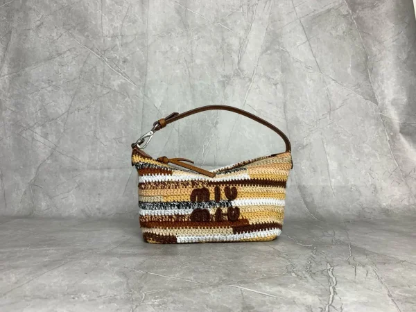 Miu Miu Striped Crochet Shoulder Bag image 1