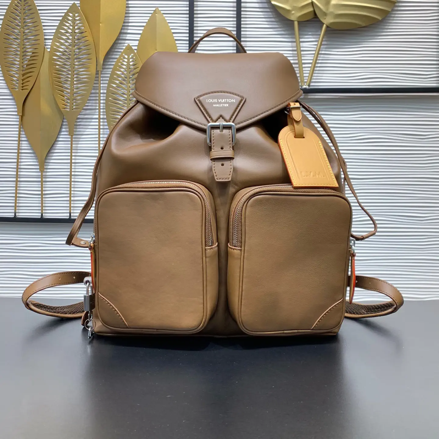 Louis Vuitton Brown Leather Montsouris Cargo Backpack image 1