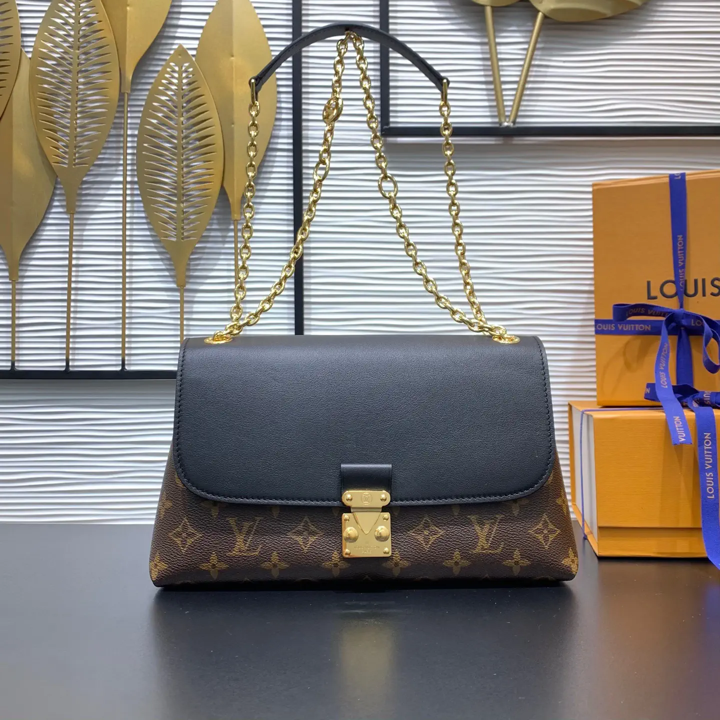 Louis Vuitton Monogram Canvas Black Flap Shoulder Bag image 1