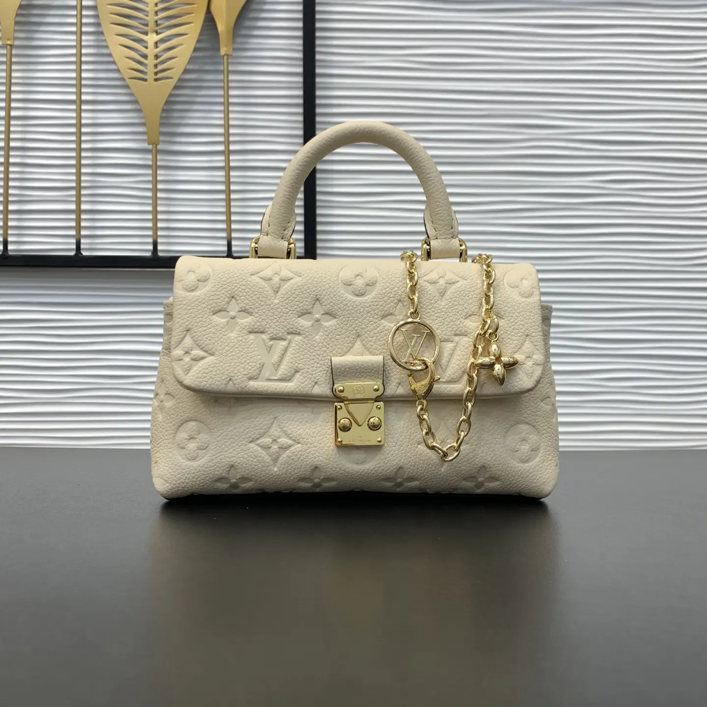 Louis Vuitton Cream Monogram Empreinte Nano Madeleine Top Handle Bag image 1
