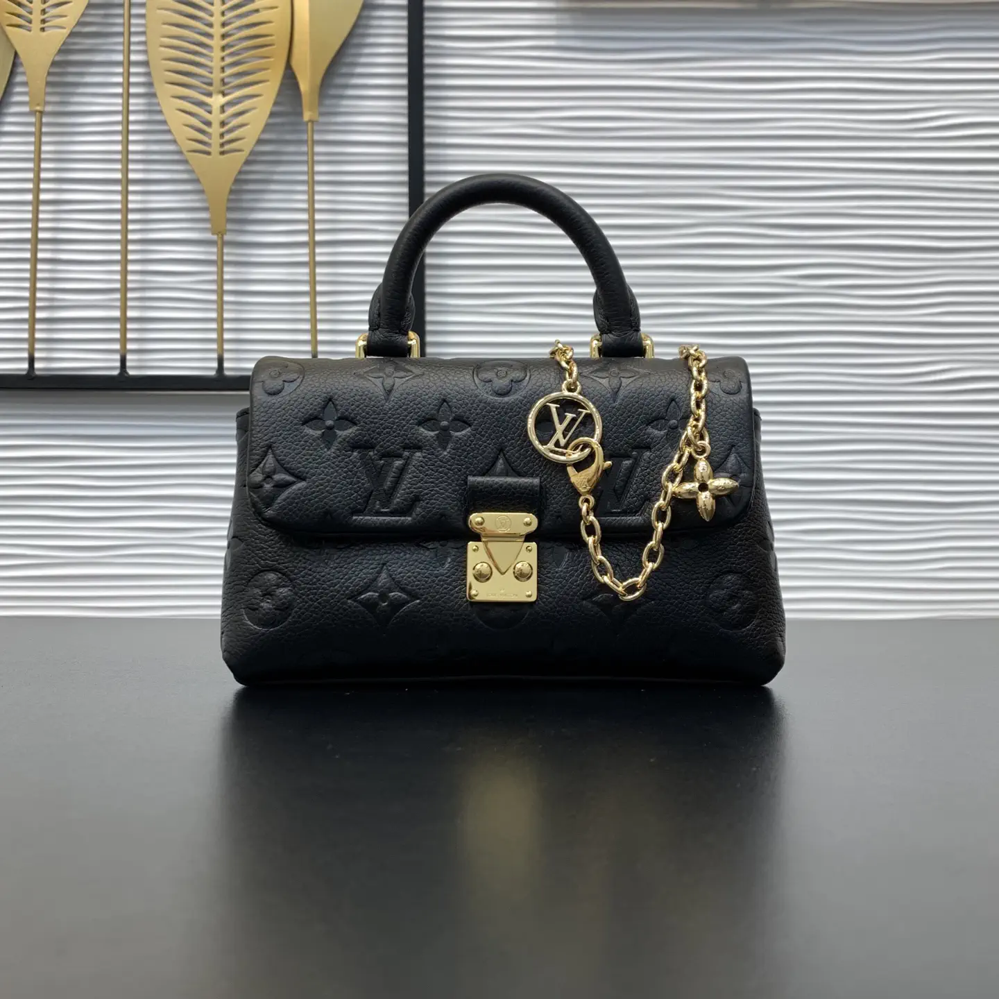 Louis Vuitton Black Monogram Empreinte Nano Madeleine Top Handle Bag image 1
