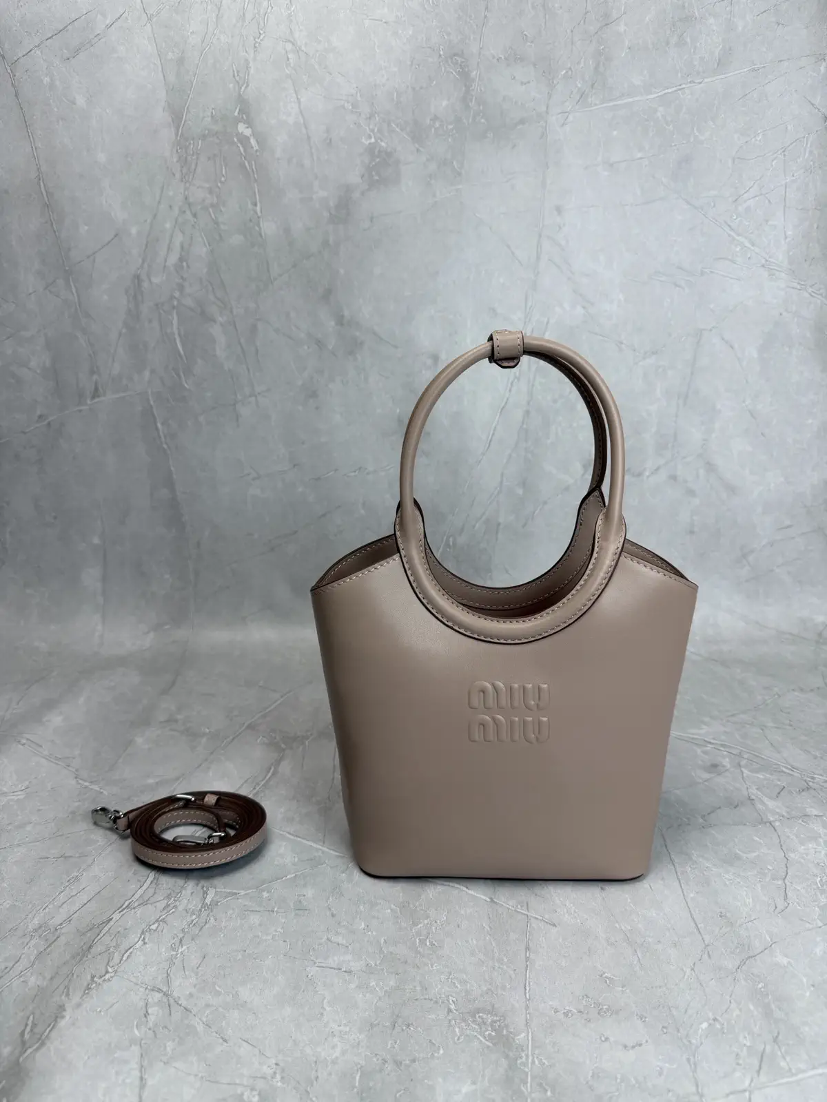 Miu Miu Embossed Logo Small Tote Bag image 1