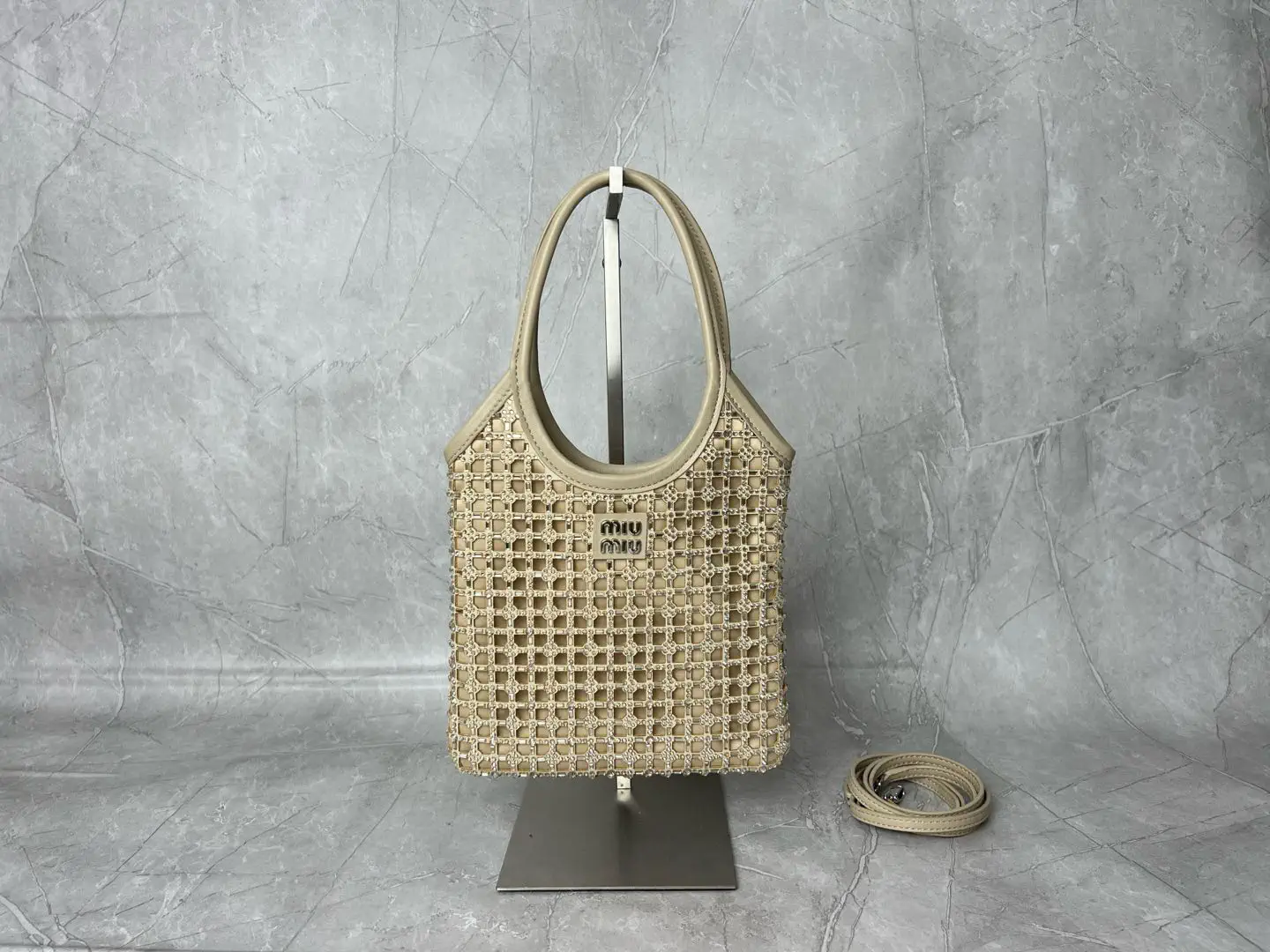 Miu Miu Crystal Geometric Pattern Top Handle Bag image 1
