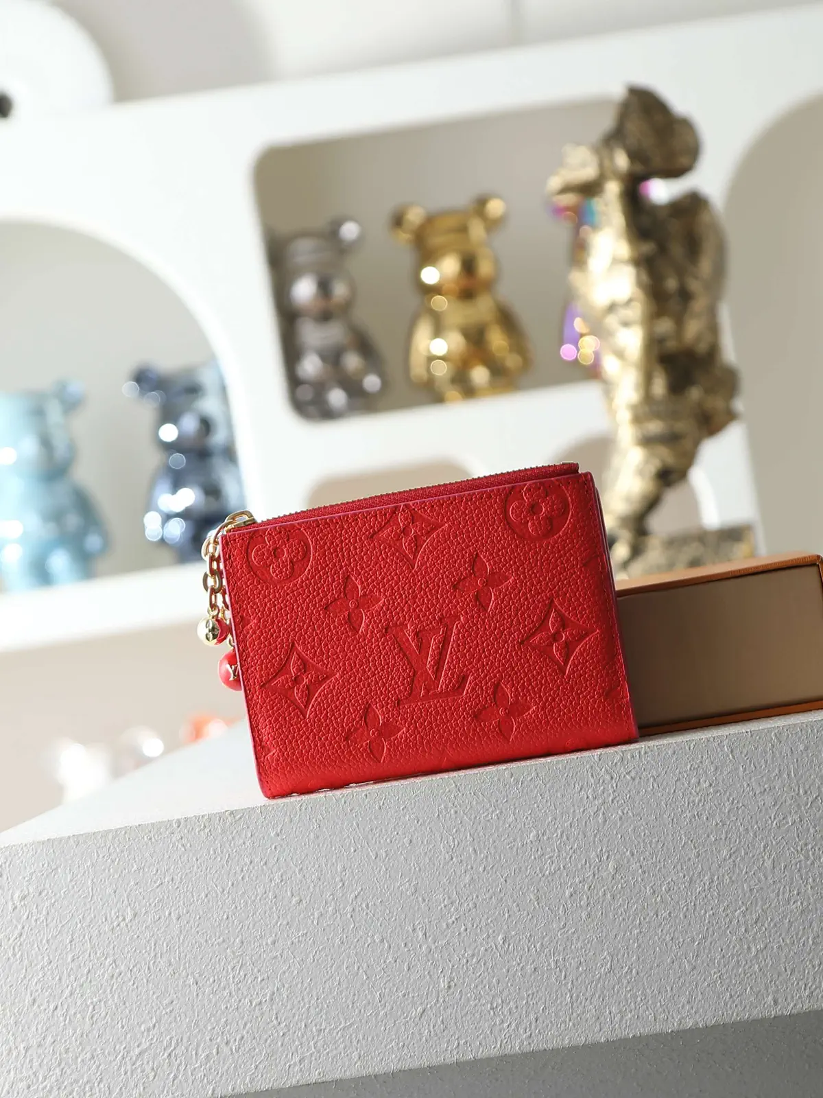 Louis Vuitton Red Monogram Embossed Wallet image 1