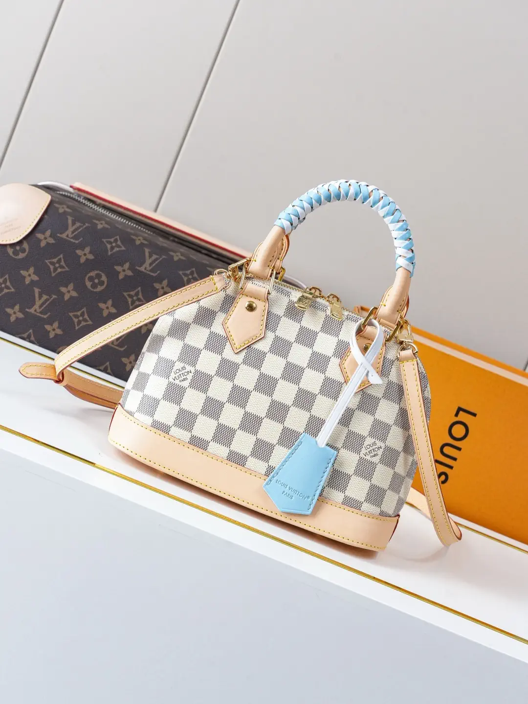 Louis Vuitton Alma BB Damier Azur Top Handle Bag image 1
